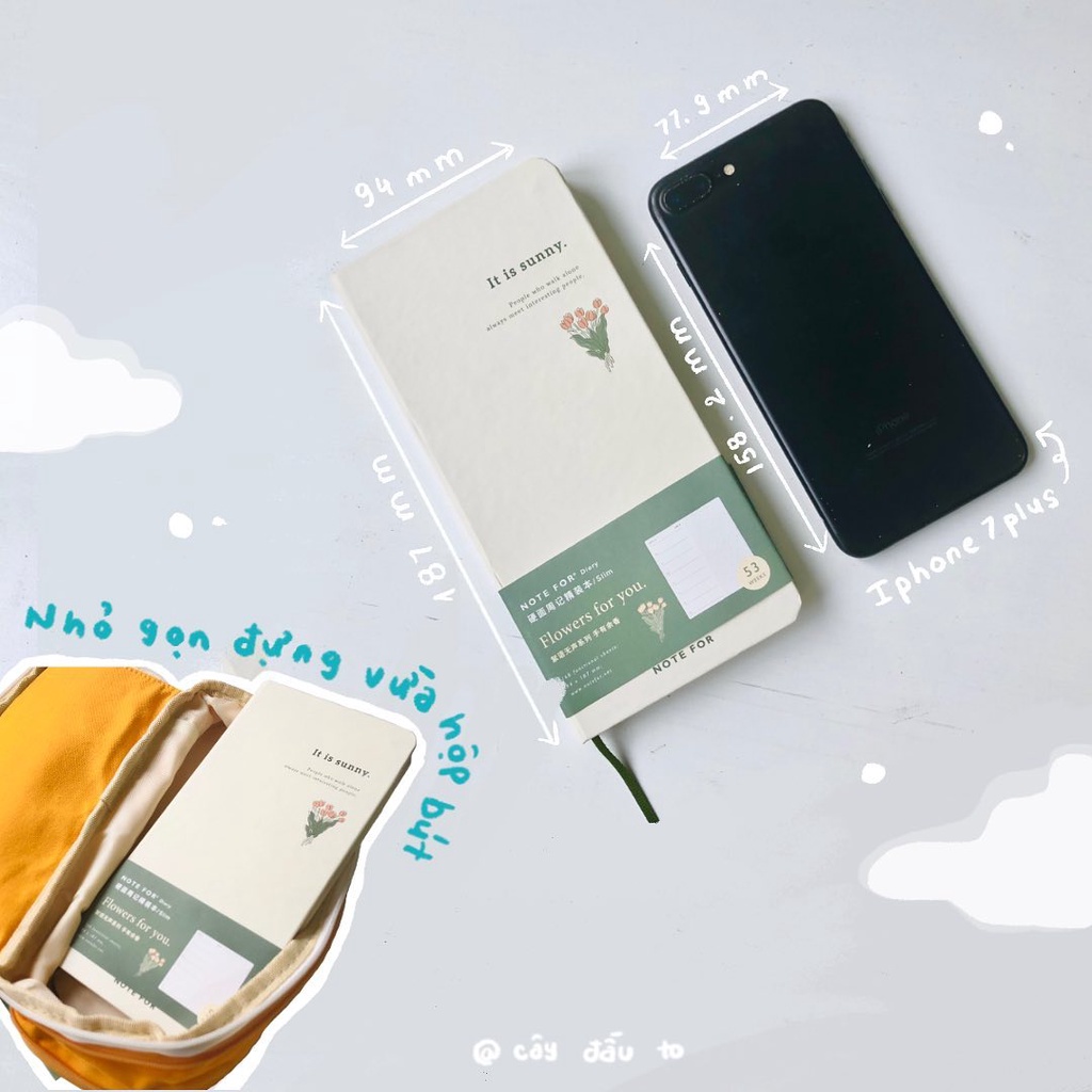 [Mã LIFEB04ALL giảm 10% tối đa 15K đơn 0Đ] Sổ Planner Ghi Chép Cầm Tay 84 Trang Tiện Lợi Slim Note For Diary Cây Đầu To