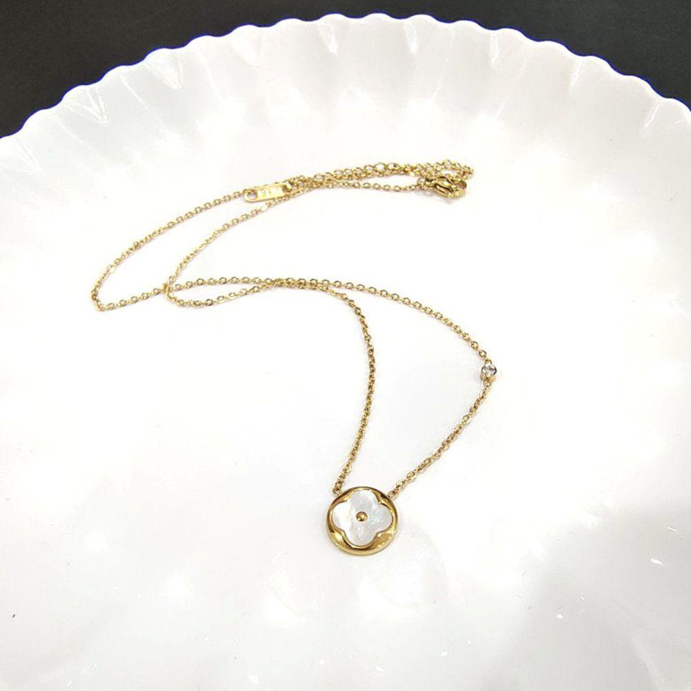 Vòng Cổ Choker Họa Tiết Cỏ Ba Lá Và Vỏ Sò Cá Tính Hợp Thời Trang Cho Nữ
