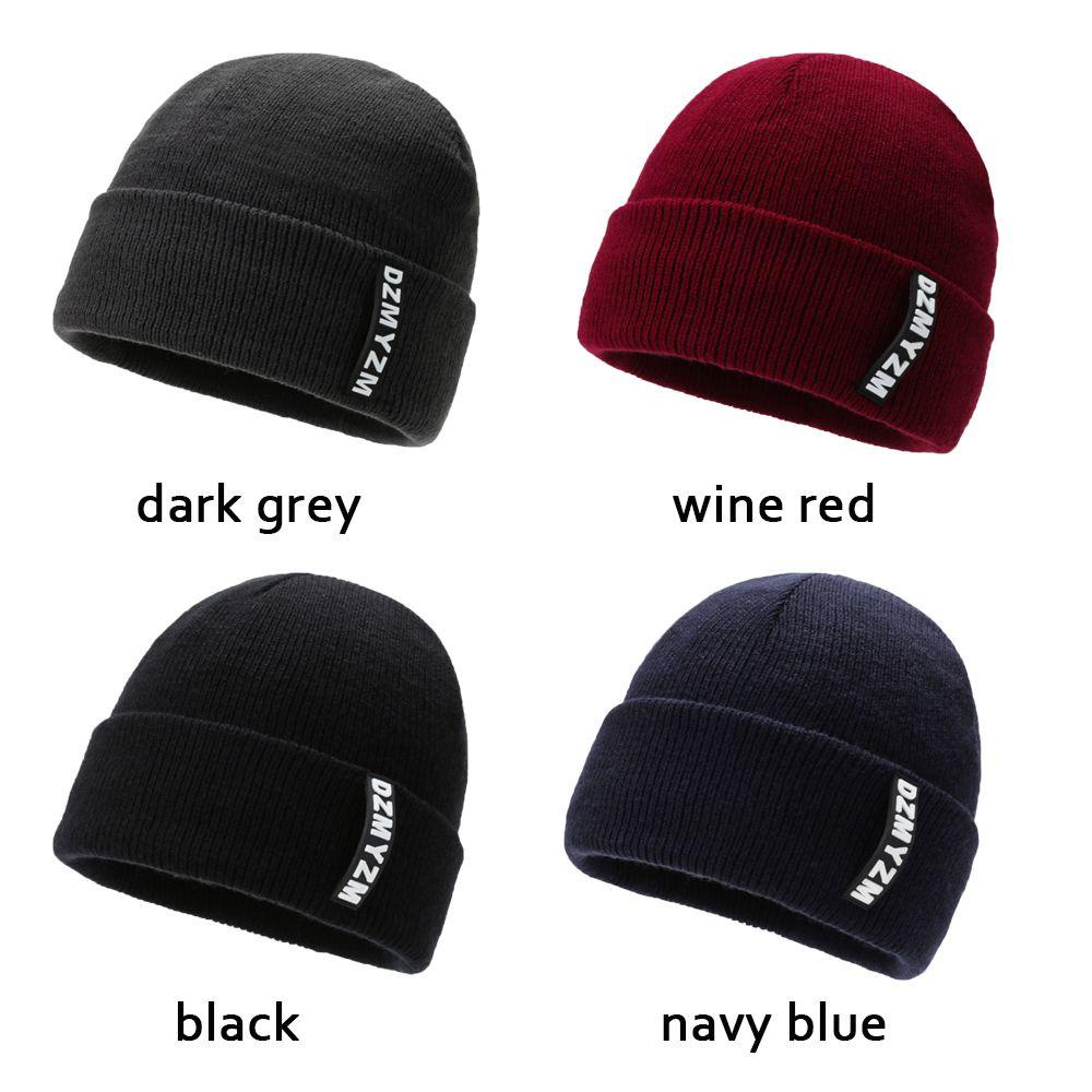 Mũ Beanie Dày Màu Trơn Thêu Hoa Hồng Thời Trang