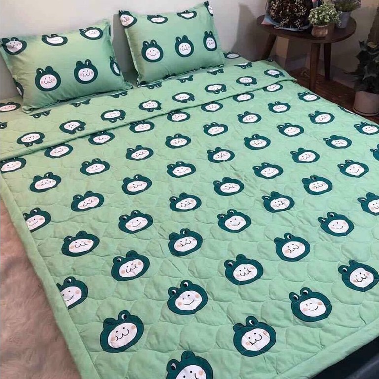 Bộ chăn hè ga gối 5 món Hermec cam drap giường đủ kích thước m2.m6.m8 và 2m2