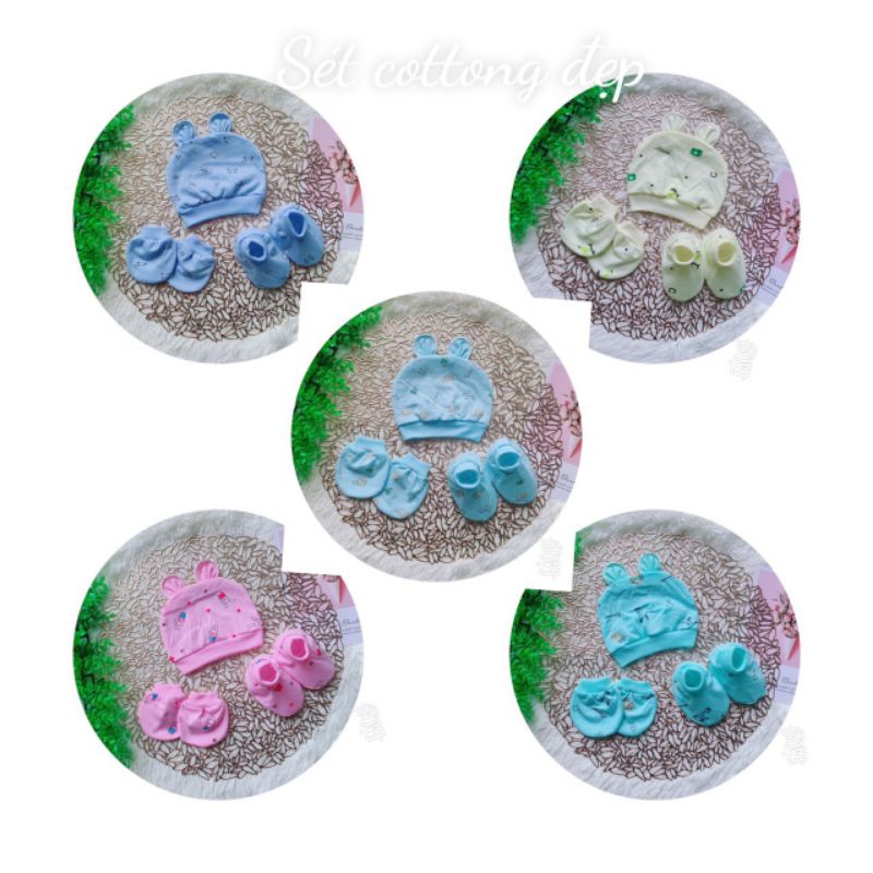 set 1 mũ 2 bao tay 2 bao chân