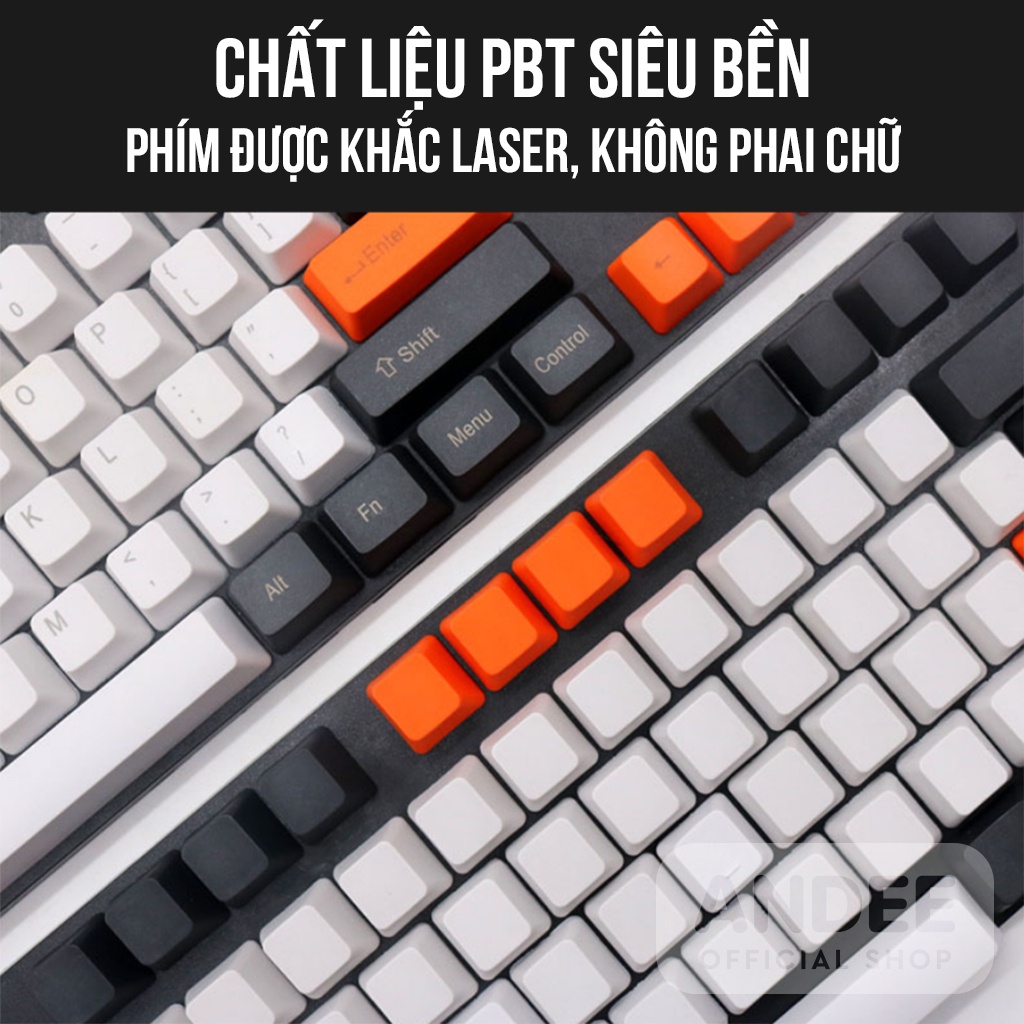 Set Keycap PBT khắc laser nhiều phối màu Carbon - Dolce - BOW - Chalk không xuyên LED