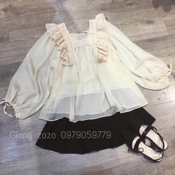 Áo Voan Bèo Dài Tay_Xưởng May Quang Anh