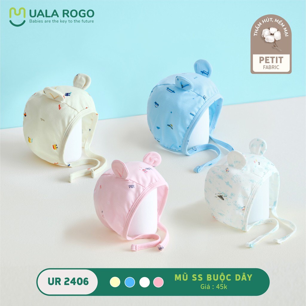 Mũ sơ sinh, bao tay chân sơ sinh petit Uala Rogo siêu mềm cho bé