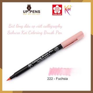 Bút lông đầu cọ viết calligraphy Sakura Koi Coloring Brush Pen – Màu hồng pastel (Fuchsia)