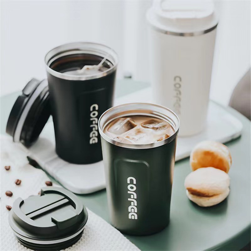 Ly Giữ Nhiệt COFFEE Inox 304 Chính Hãng Chống Tràn Ly Uống Cafe Đựng Nước Lạnh Nóng Bảo Vệ Môi Trường