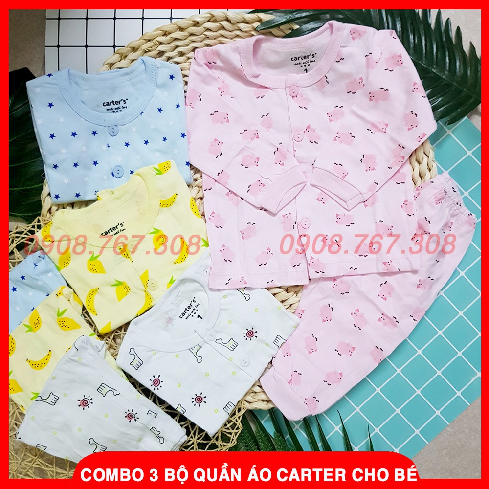  Combo 3 Bộ Quần Áo Dài Tay Cho Bé Carter In Hình (Màu Sắc Lựa Chọn Theo Giới Tính)