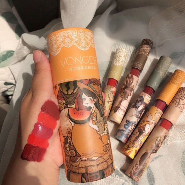 Hộp 5 son kem cổ trang hộp vàng K214 | Thế Giới Skin Care