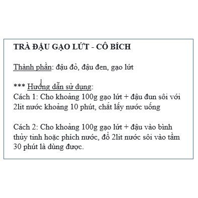 GIẢM CÂN AN TOÀN - TRÀ ĐẬU GẠO LỨT - 1KG