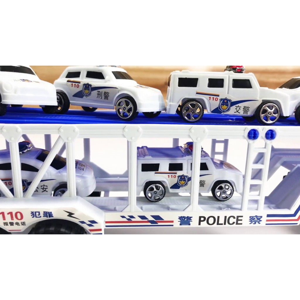 Bộ xe container 2 tầng chở xe cảnh sát