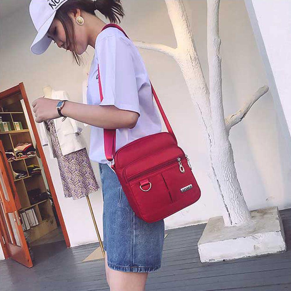 ZAIJIE24 Túi Đeo Vai Bằng Nylon Nhiều Túi Tiện Dụng Dành Cho Nữ