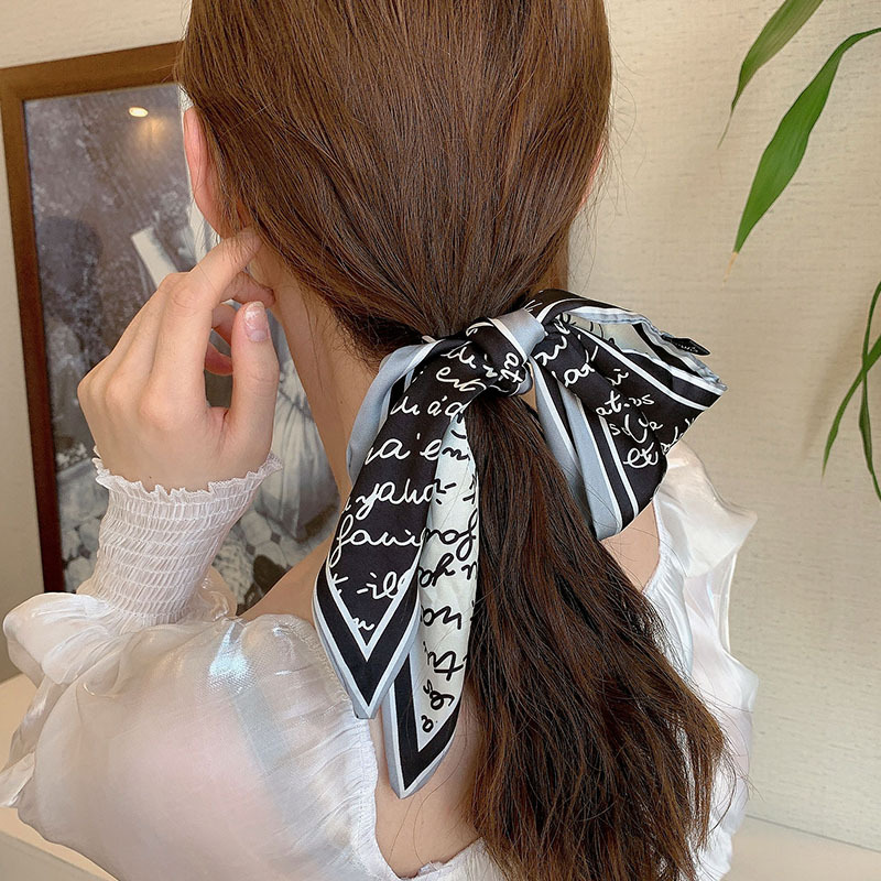 Khăn choàng cổ kết hợp làm dây ruy băng buộc tóc phong cách Hàn Quốc xinh xắn đa năng