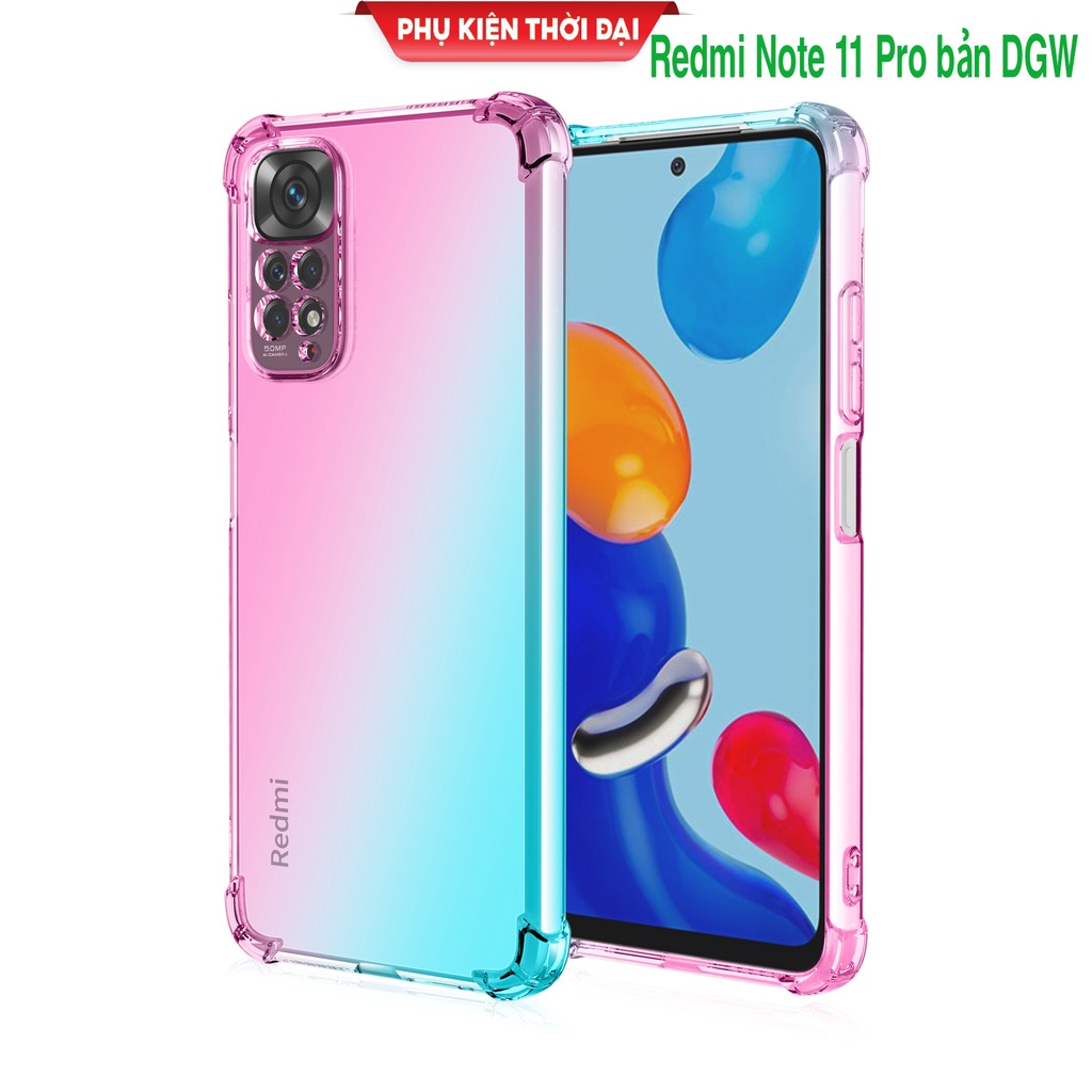Ốp lưng dẻo đa sắc Xiaomi Redmi Note 11 Pro bản Quốc tế DGW lồi 4 góc thời trang cao cấp