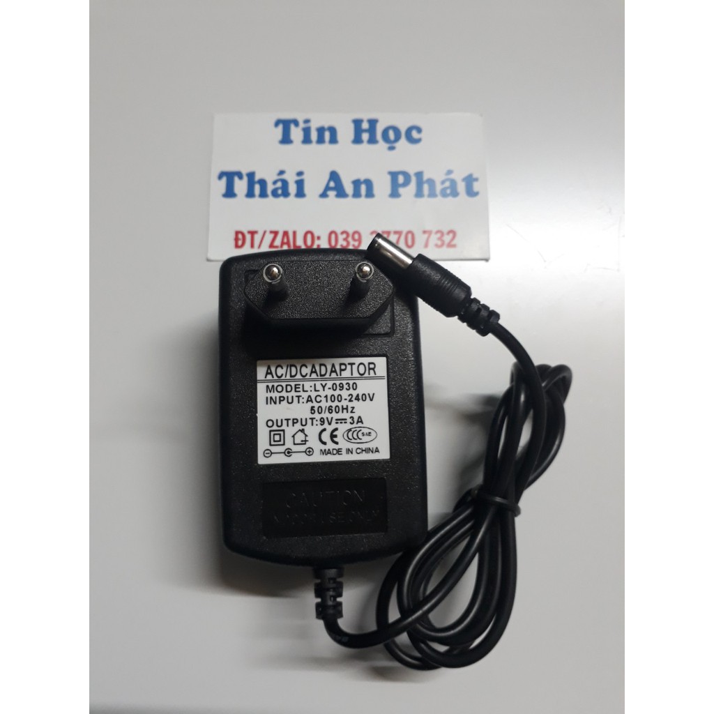 Adapter 9V-3A,đầu lớn (5.5mm*2.1mm~2.5mm),hàng chất lượng.