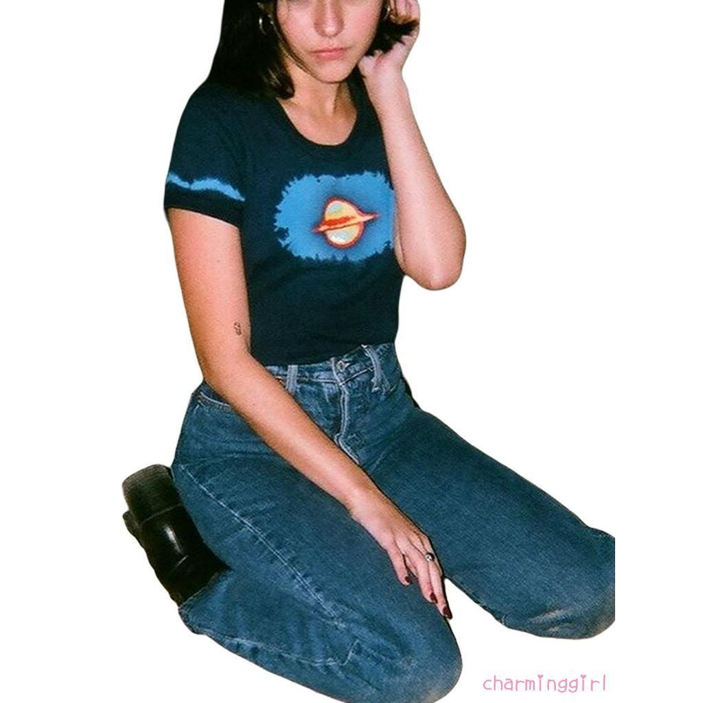 Áo Thun Nữ Ngắn Tay Cổ Tròn Thời Trang