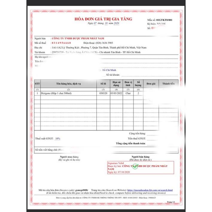 DIZIGONE Dung Dịch Sát Khuẩn Chai 500ml Giúp Tiêu Diệt Vi Khuẩn, Nấm An Toàn - Coastlinecare Pharmacy