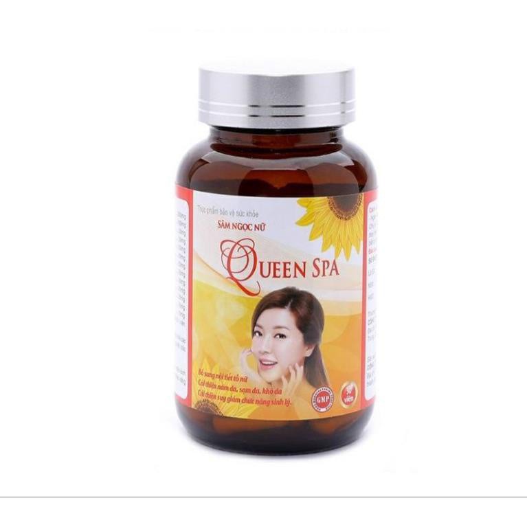 Viên uống đẹp da sâm tố nữ Queen spa giúp làm đẹp da tăng cường nội tiết tố nữ