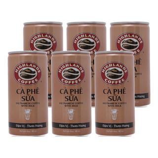 [NOWSHIP] Cà Phê Sữa Đá Highlands Coffee 185ml/lon - Lốc 6 lon