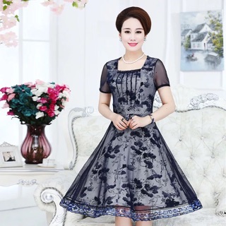 Đầm váy trung niên hoạ tiết các loại