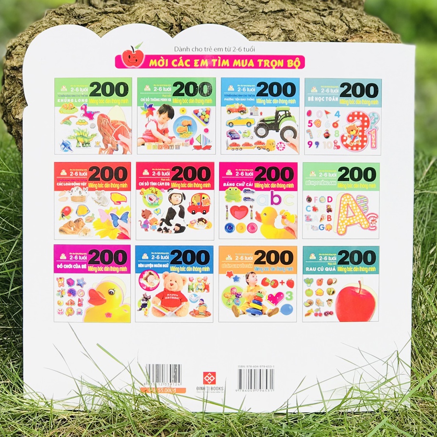 Sách - 200 Miếng bóc dán thông minh 2-6 tuổi - Rèn luyện ngôn ngữ