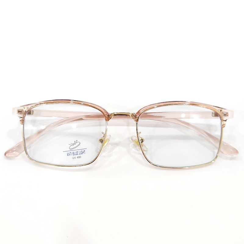 Gọng Kính Nam Nữ Mắt Vuông Vành Kính Kim Loại