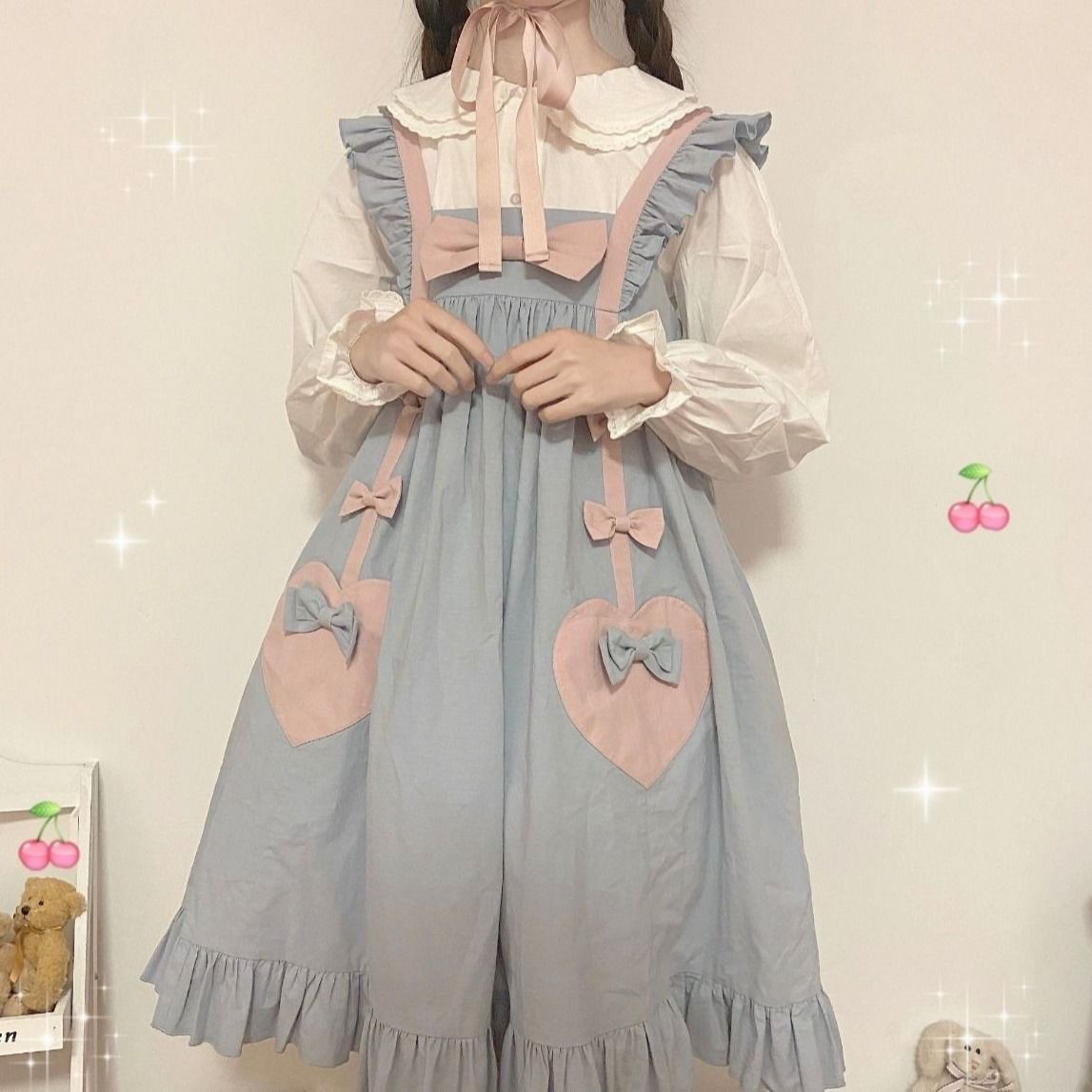 Váy Lolita Nhật Bản, váy vest nữ tính nữ tính, váy bạn gái nữ tính bèo nhún