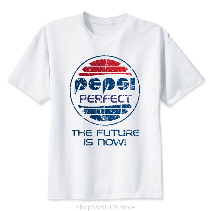 Back To The Future Letter Print T Shirt Mens White and White Comic Con Cosplay O Neck T-shirts Skateboard Tee Skate Tops