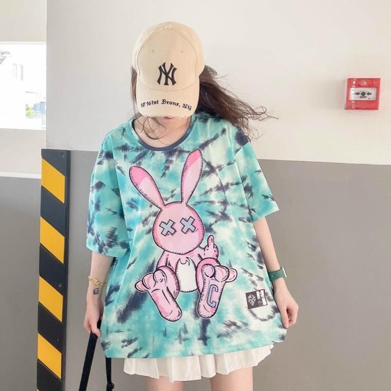 Áo Phông Loang, Áo Thun Loang Nam Nữ Tay Lỡ Form Rộng Cao Cấp Unisex - Hàng Hot Trend Loại 1 - Hình Thỏ