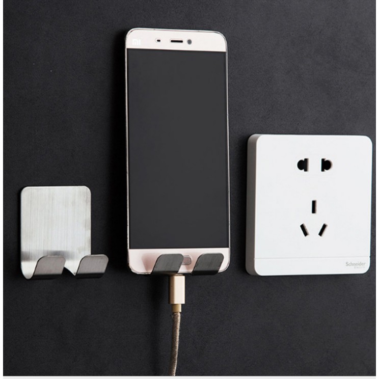Móc treo đồ đa năng dán tường, kệ kim loại treo phích cắm, điện thoại khi sạc siêu tiện ích