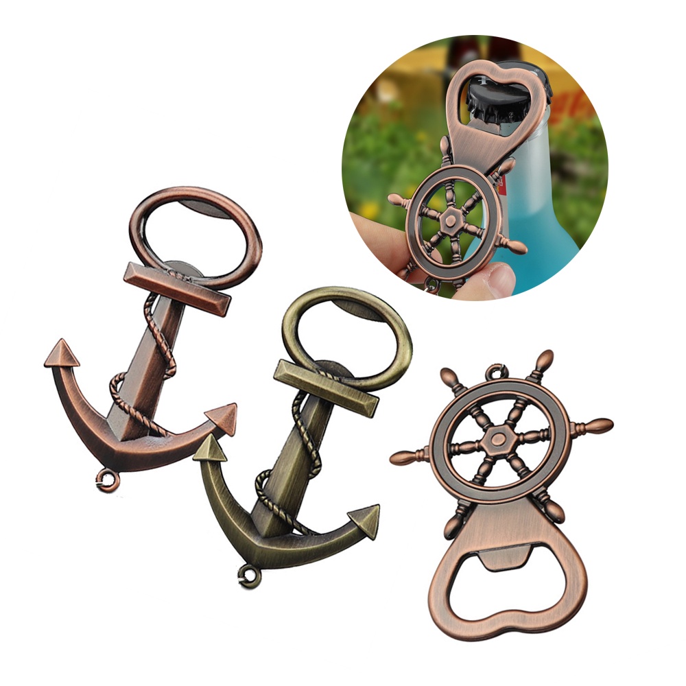 Móc Khóa Kiêm Đồ Khui Nắp Chai Hình Mỏ Neo Vintage Đa Năng Thời Trang