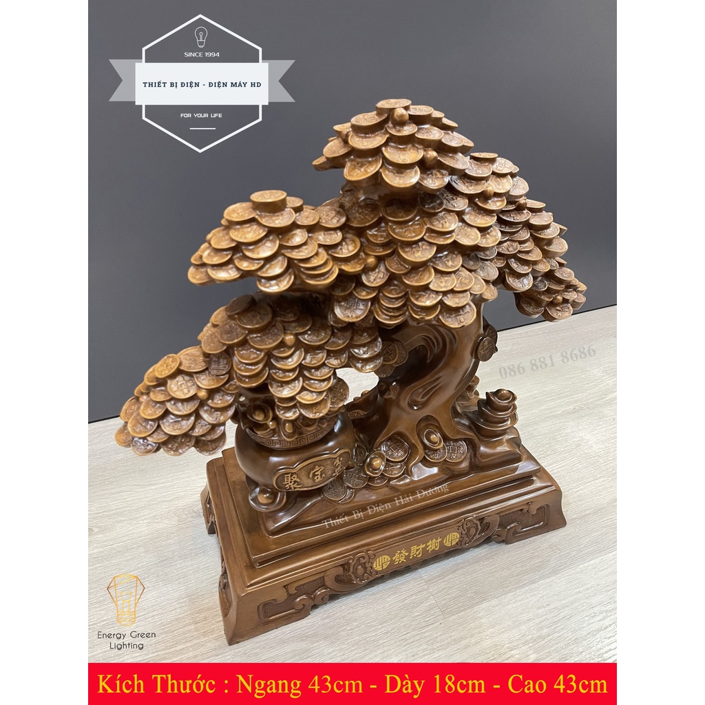 Cây Tài Lộc Thân Màu Gỗ - Size To - Món Quà Của Sự Sung Túc - Mang Lại Sự May Mắn - Phát Lộc , Phát Tài -Cao 43cm