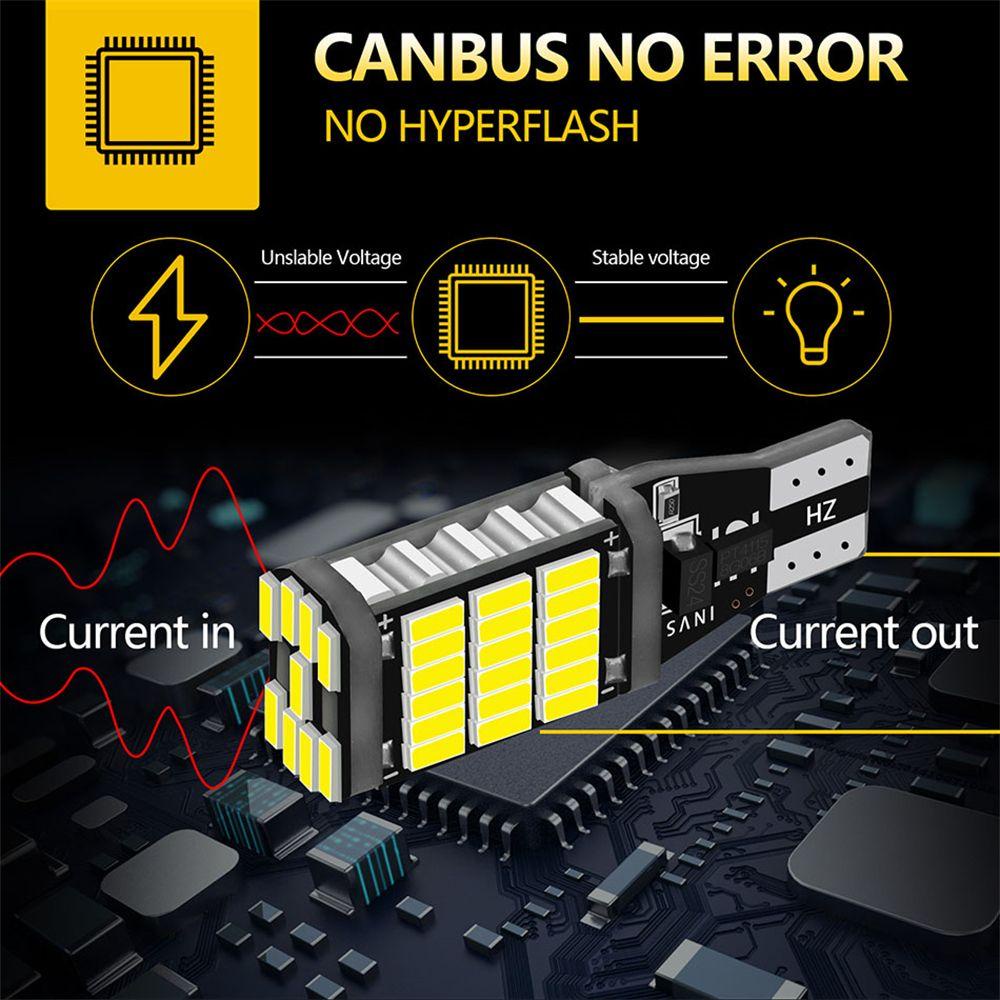 Bóng Đèn Siêu Sáng DC 12V T15 W16W 45 SMD 4014 Công Suất Cao Cho Xe Hơi