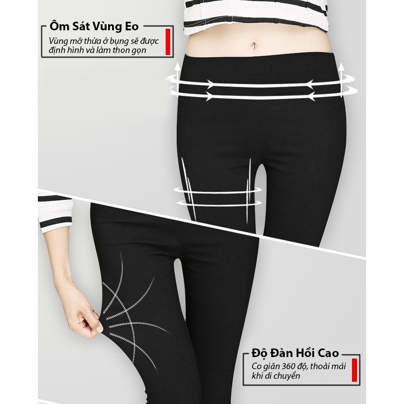 Quần legging nữ Choobe FREESHIP co giãn 4 chiều mã TT17 cao cấp chiều vải Umi dày dặn quần thun ôm cạp cao