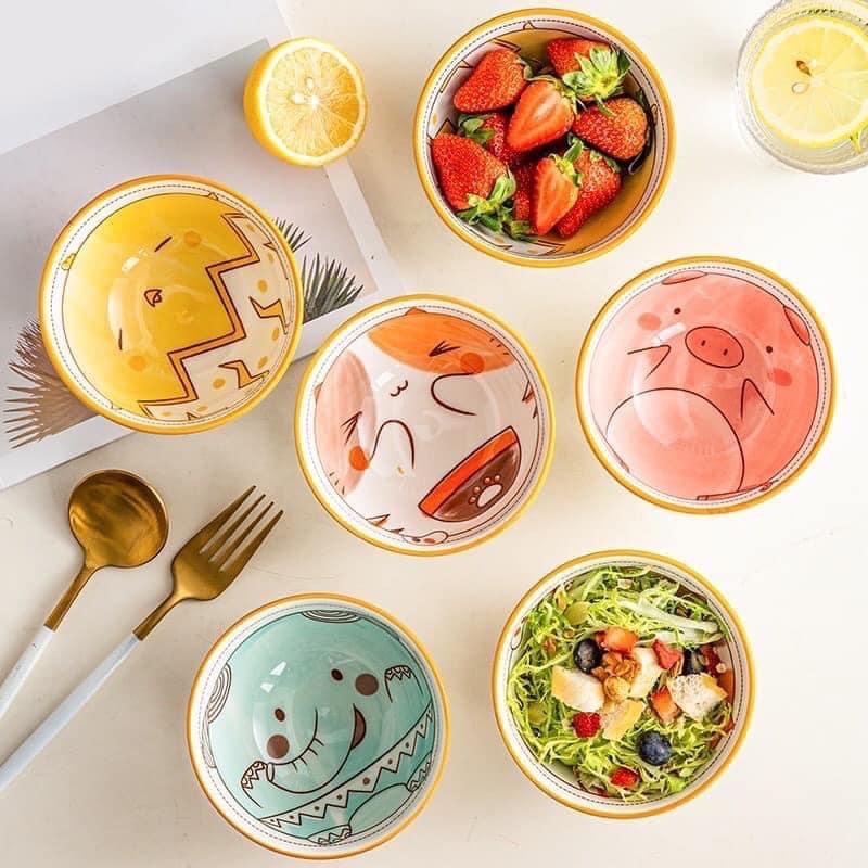 Set/Bộ 6 bát ăn cơm hình động vật siêu ngộ nghĩnh và đáng yêu bát ăn dặm cho bé