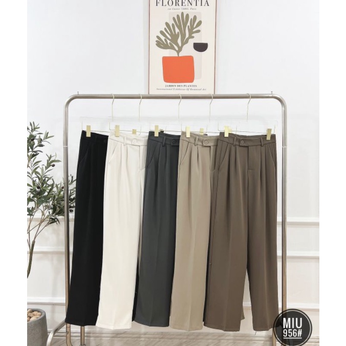 Quần vải ống suông khuy lệch hàng QCL1