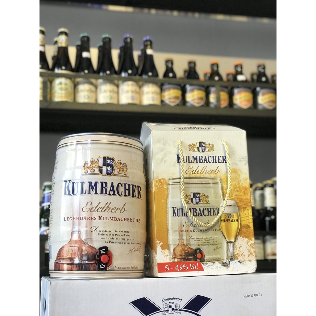 Bia Kulmbacher Edelherb 4.9% – Bom 5l – Thùng 1 Bom