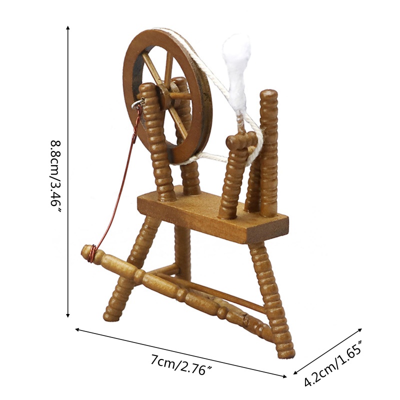 Máy Câu Cá Mini 1 / 12 Vòng Xoay DIY Bằng Gỗ Trang Trí Phòng Ngủ Trẻ Em