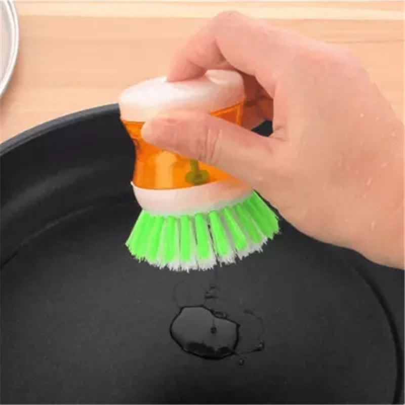Cọ rửa vệ sinh có ngăn đựng dung dịch dạng nhấn đa năng tiện lợi dành cho nhà bếp