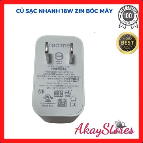 Bộ Củ, Cáp Sạc Nhanh Oppo/Realme 18W AkayStores - Bộ sạc nhanh chính hãng,Bảo hành 12 tháng