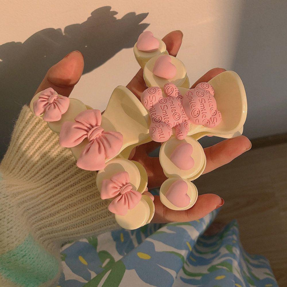 Kẹp Tóc Càng Cua / Trái Tim / Gấu Kiểu Vintage Pháp Ngọt Ngào Cho Nữ