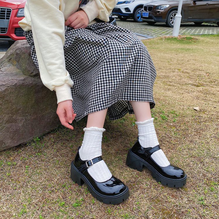 Hàn Quốc giày cao gót với đế giày dày | BigBuy360 - bigbuy360.vn