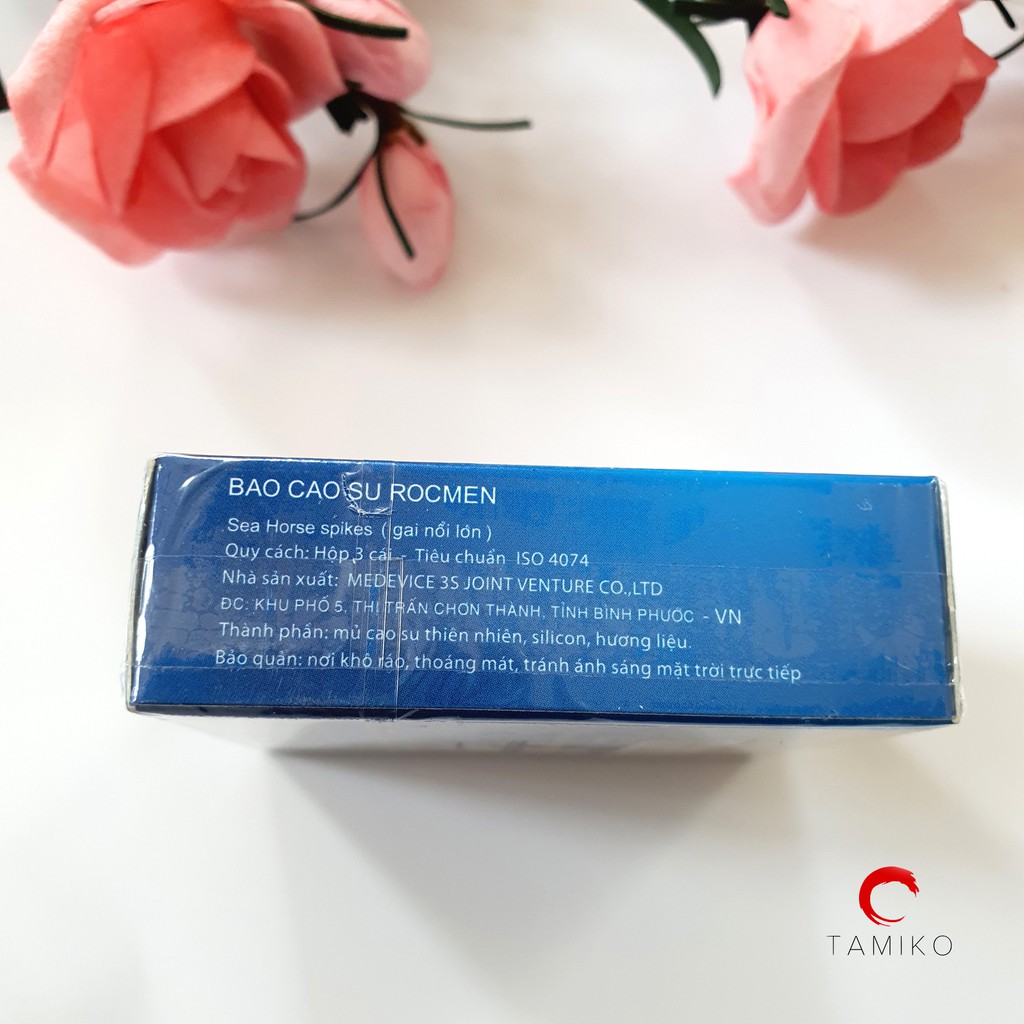 Bao Cao Su ROCMEN Cá Ngựa xanh - Gân Bi Gai lớn - Xuất xứ Brazil-Hộp 3 Cái
