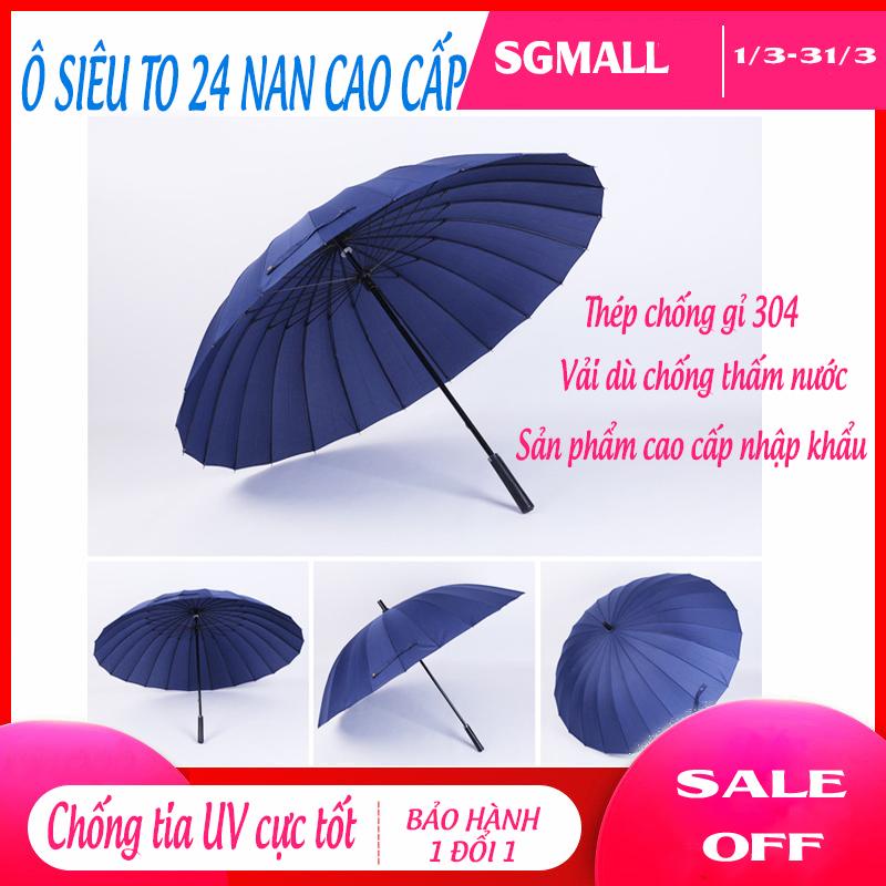 Ô Dù 24 nan siêu to Bền Đẹp, Chất Liệu Cứng Cáp Làm Bằng Thép Chống Gỉ , Nan che siêu rộng , Chống thấm, Ô Dù Đi Mưa