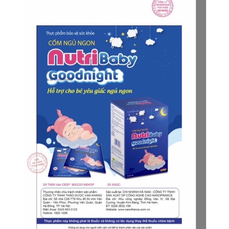 Nutribaby Goodnight- Cho Bé Yêu Giấc Ngủ Ngon, ngủ sâu giấc hơn