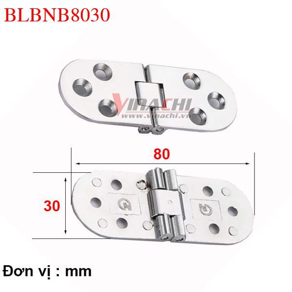 Bản Lề Bán Nguyệt 80x30mm - 1 CÁI