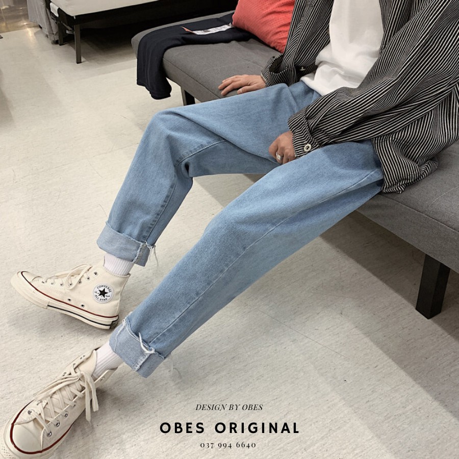 [OBES] Quần jeans nam cut gấu QR208 | BigBuy360 - bigbuy360.vn