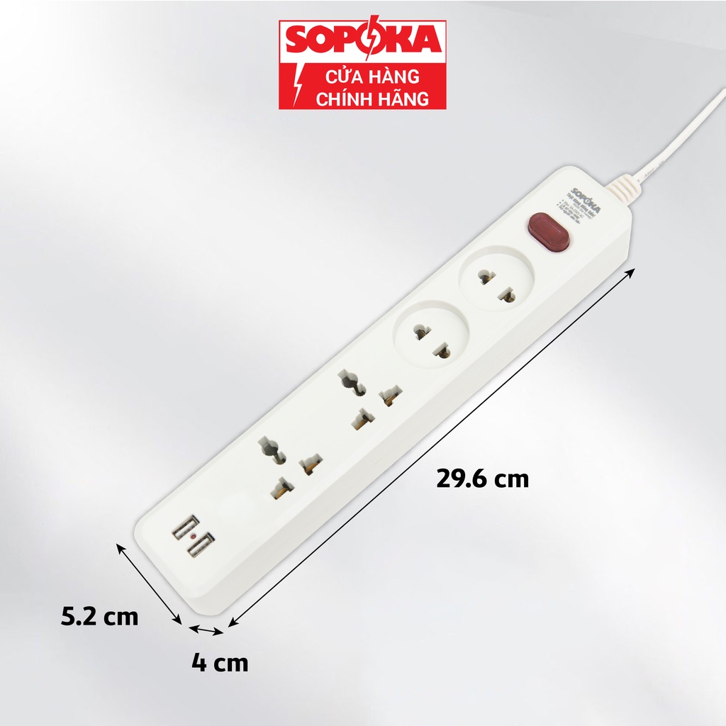 Ổ cắm điện đa năng SOPOKA Có USB 27W 4U1 4U2 an toàn tiện lợi