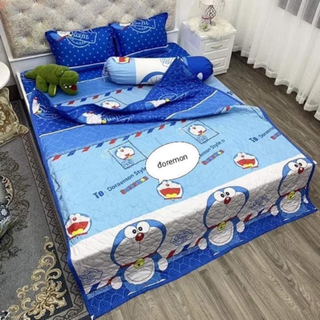 Bộ Chăn Ga Gối Hè Thu 5 món - Doremon