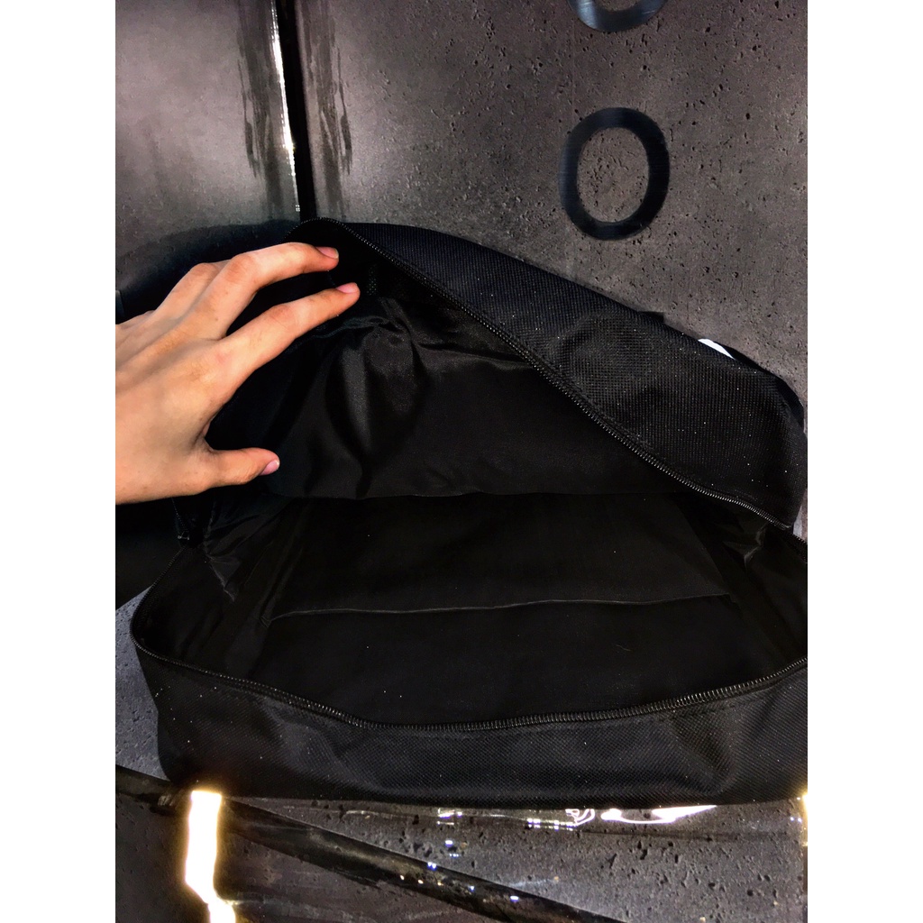 Balo RG Đen Viền Phản Quang Phối Nhựa Trong Suốt Unisex