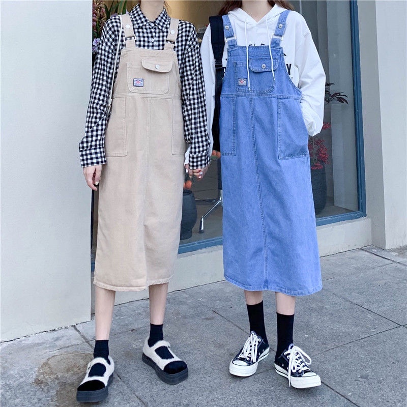 Đầm Yếm Denim Thời Trang Hàn Quốc Cá Tính Cho Nữ 165242 Đầm Yếm Không Tay Phong Cách Retro Hợp Thời Trang